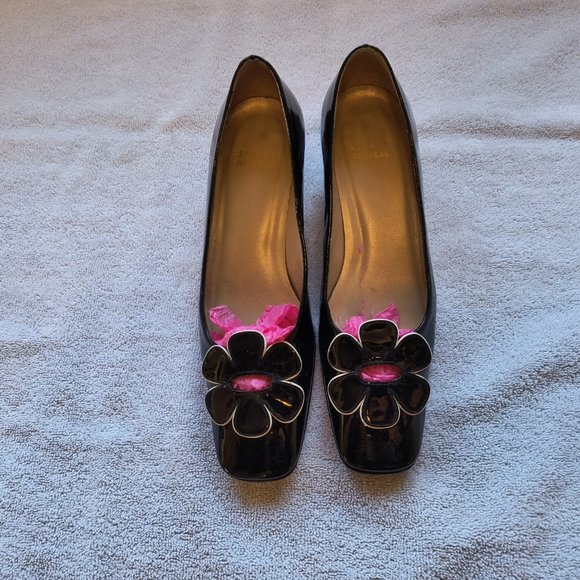 STUART WEITZMAN FLOWER PATENT PUMPS SIZE 6.5 - Picture 7 of 7